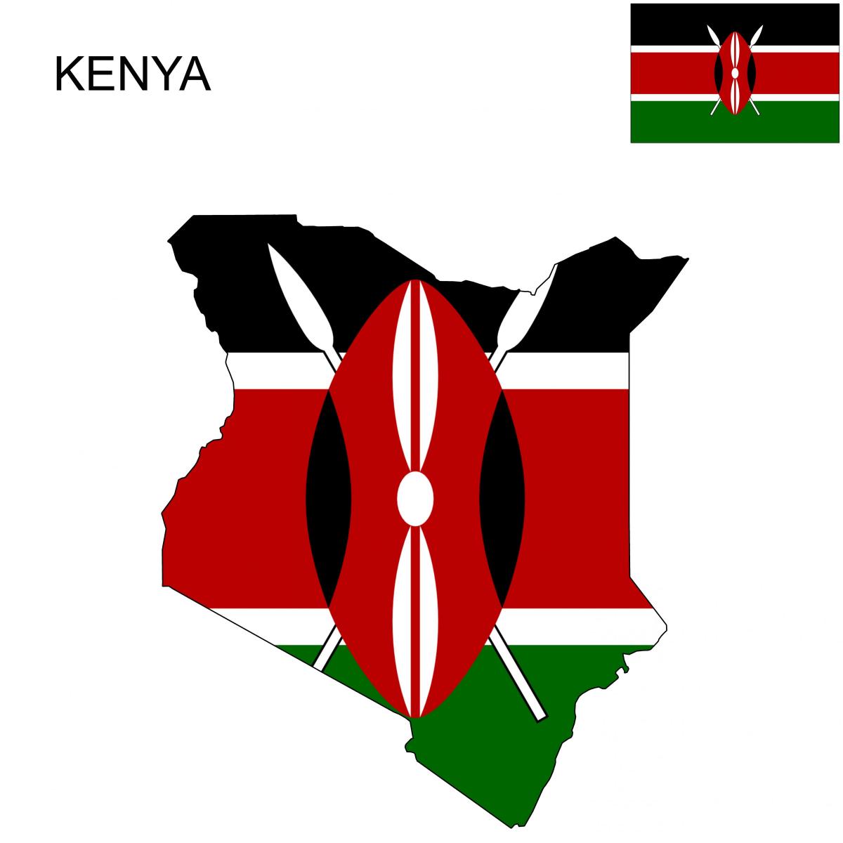 kat jeyografik nan Kenya drapo