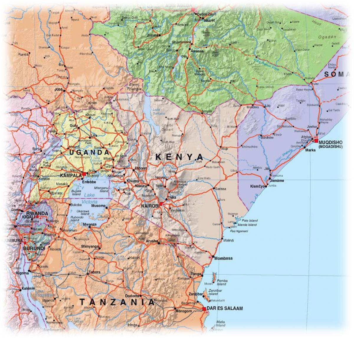 kat jeyografik nan mòn Kenya