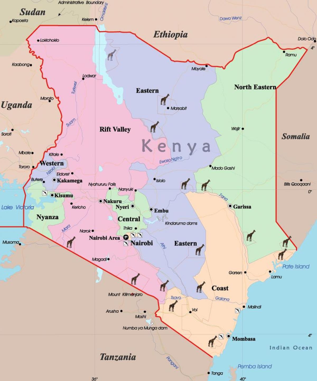 kat jeyografik nan Kenya lang