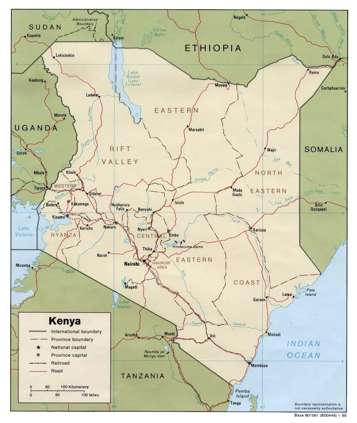Kenya rivyè kat jeyografik