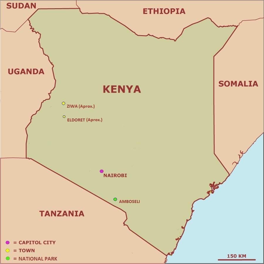 kat jeyografik nan kat jeyografik ki senp nan Kenya