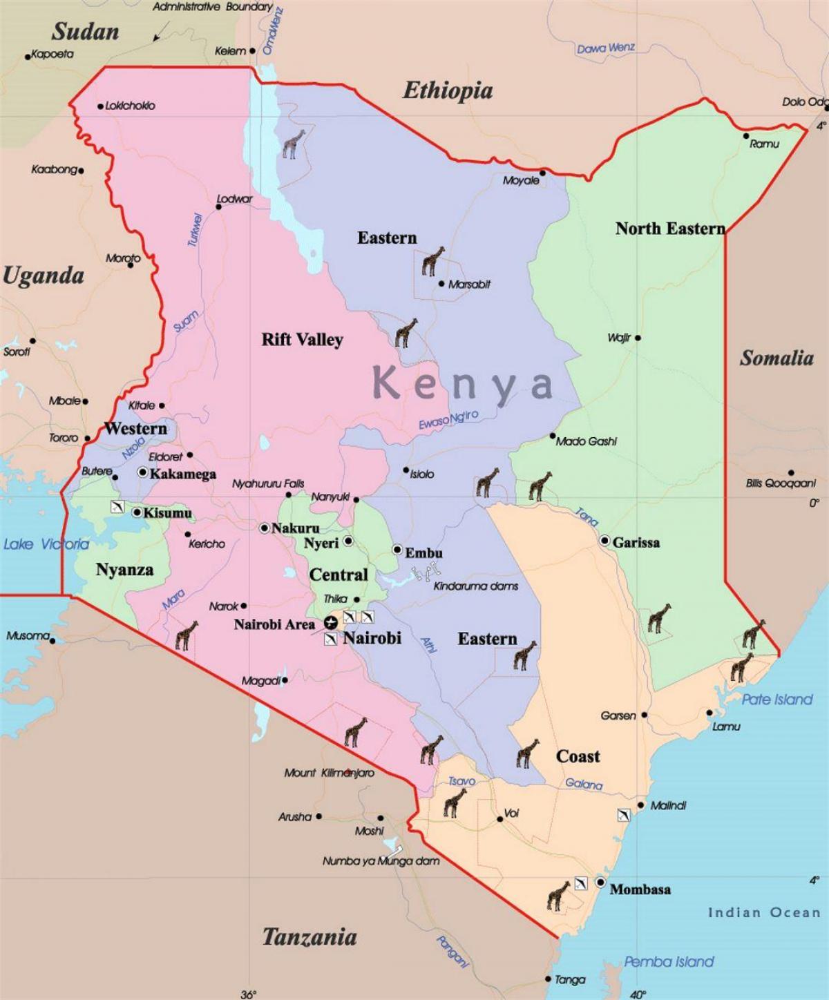 yon kat jeyografik nan Kenya