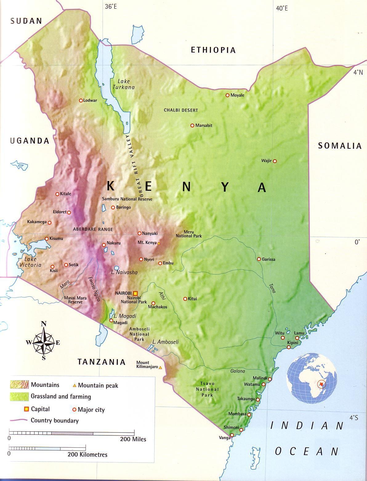 kat jeyografik nan mòn Kenya