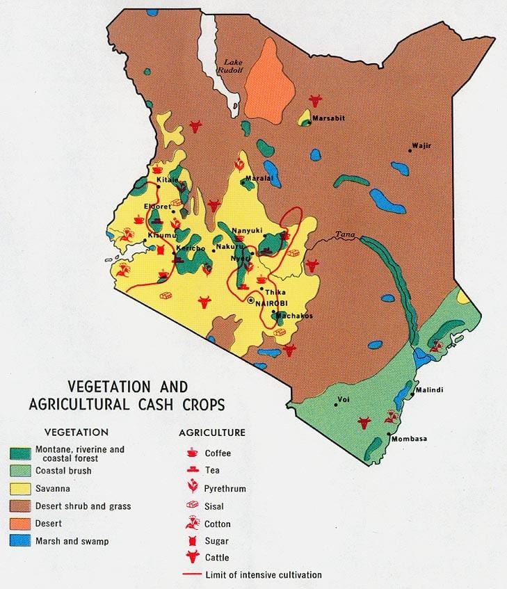 kat jeyografik nan Kenya natirèl resous