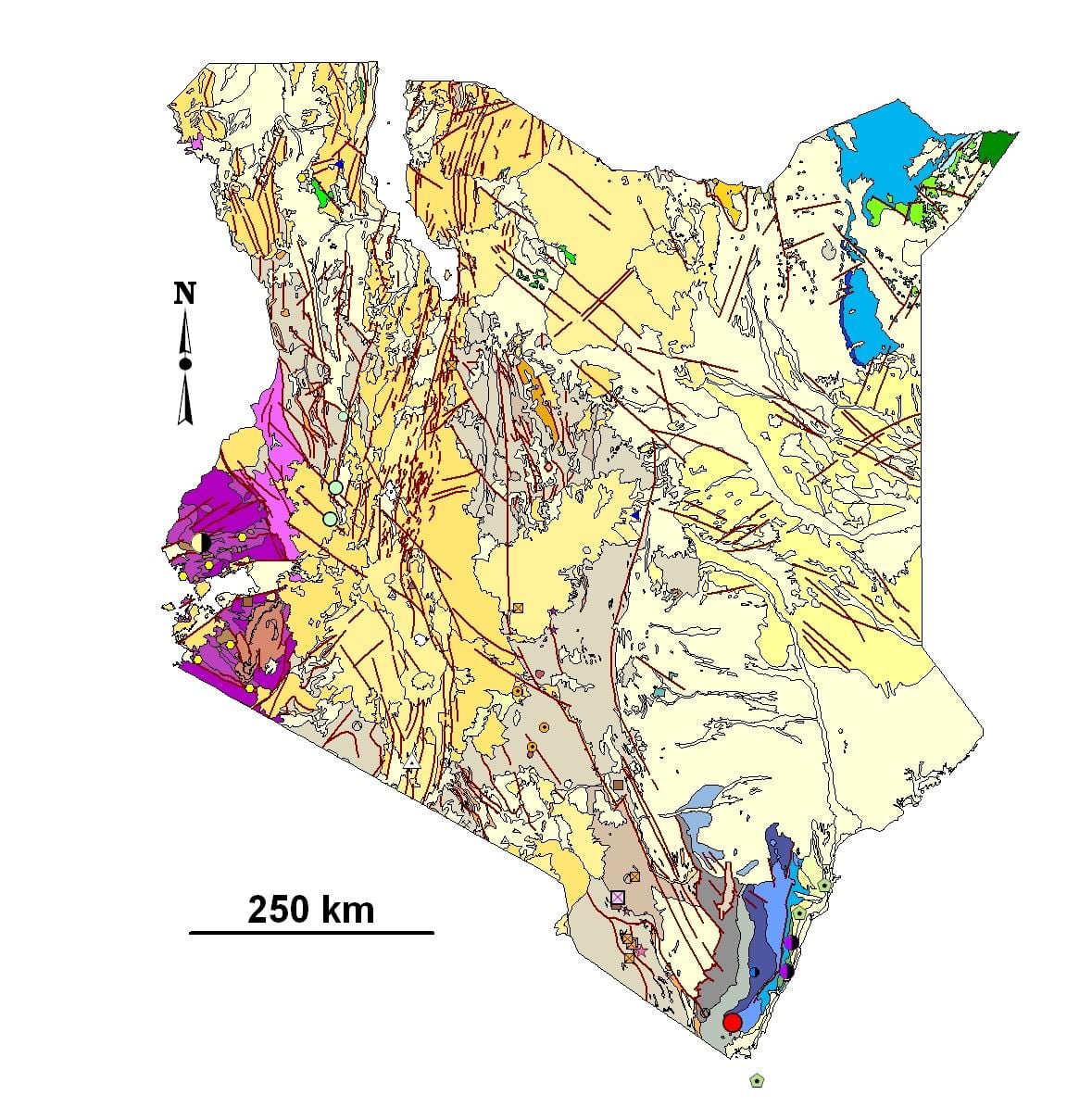 kat jeyografik nan Kenya resous mineral