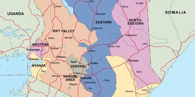 Kat jeyografik nan Kenya montre rivyè