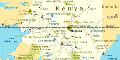 Kenya atraksyon touris kat jeyografik