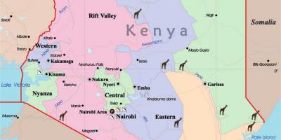 Yon kat jeyografik nan Kenya